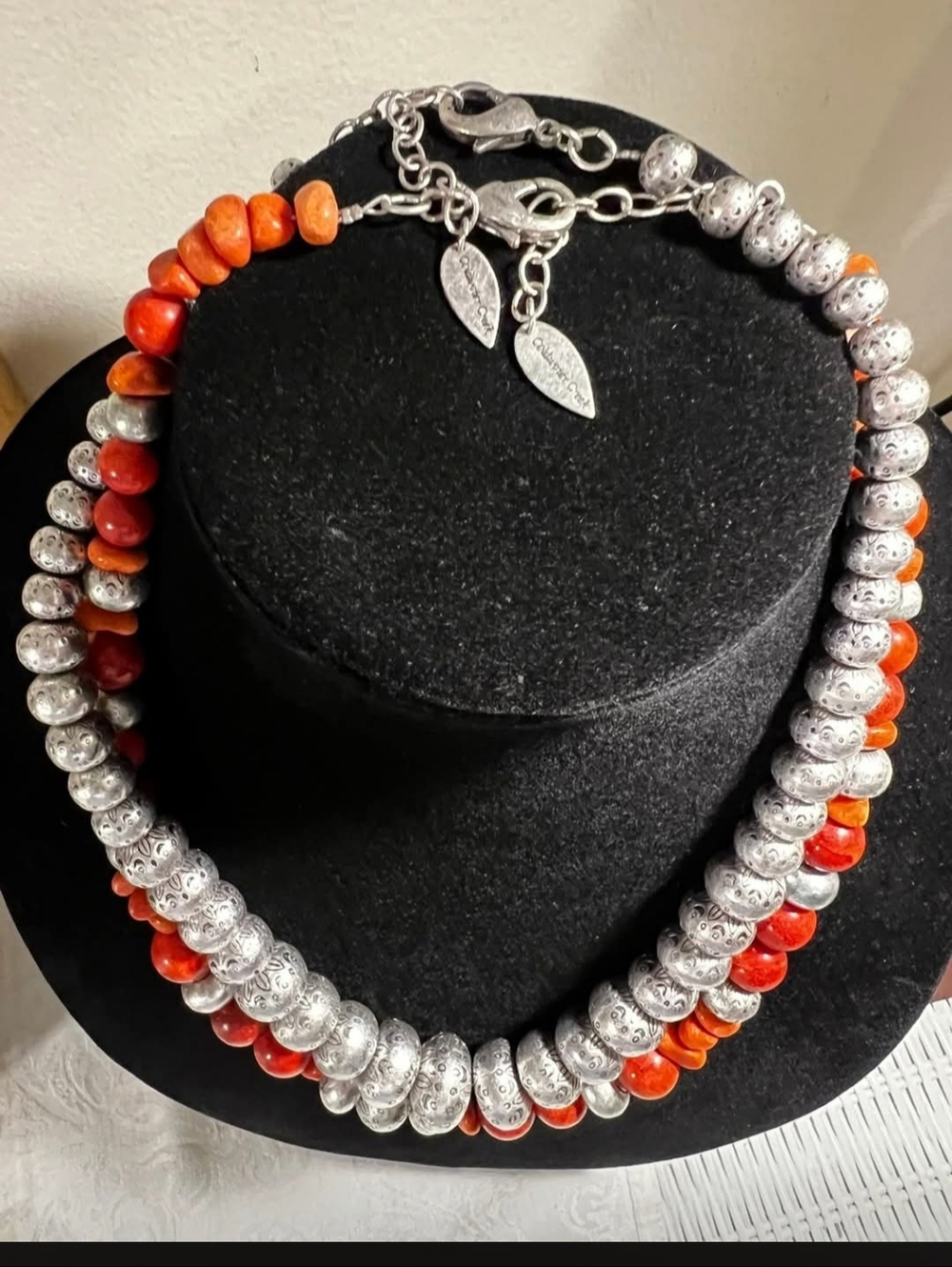 Coldwater Creek Vintage Bundle: Antiqued Beaded & Sponge Coral Necklaces